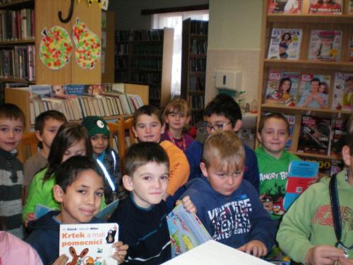 První třída na&nbsp;besedě v&nbsp;knihovně